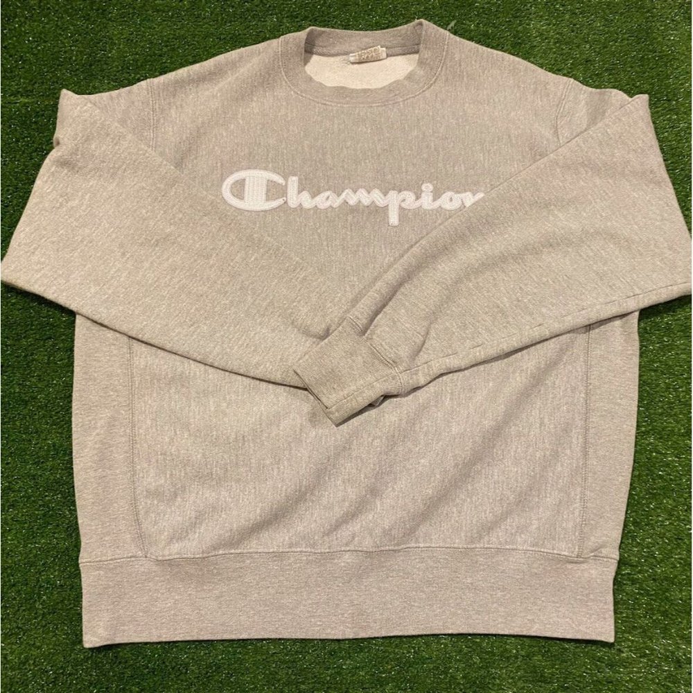 Retro Y2K Champion Reverse Weave Script spell out crewneck sweatshirt large - Picture 8 of 13